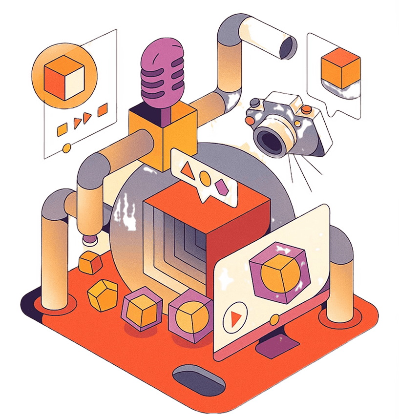 AI Marketing 3D Illustration