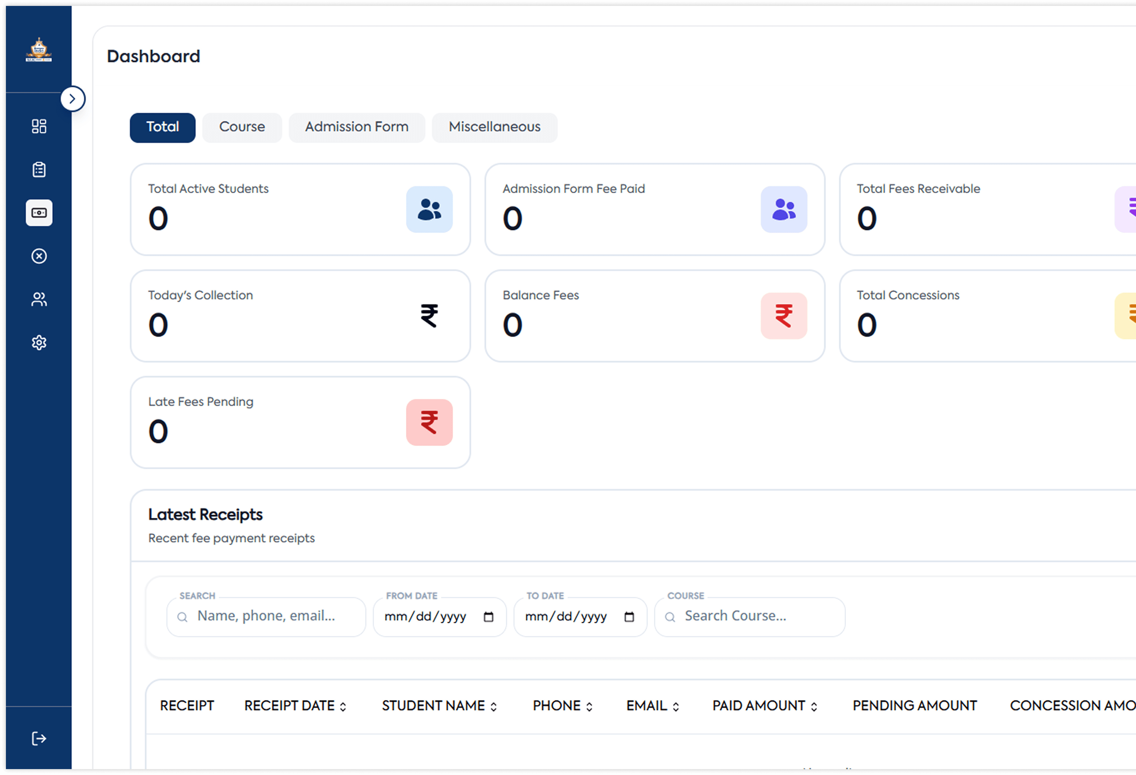 Fee Management Dashboard Preview